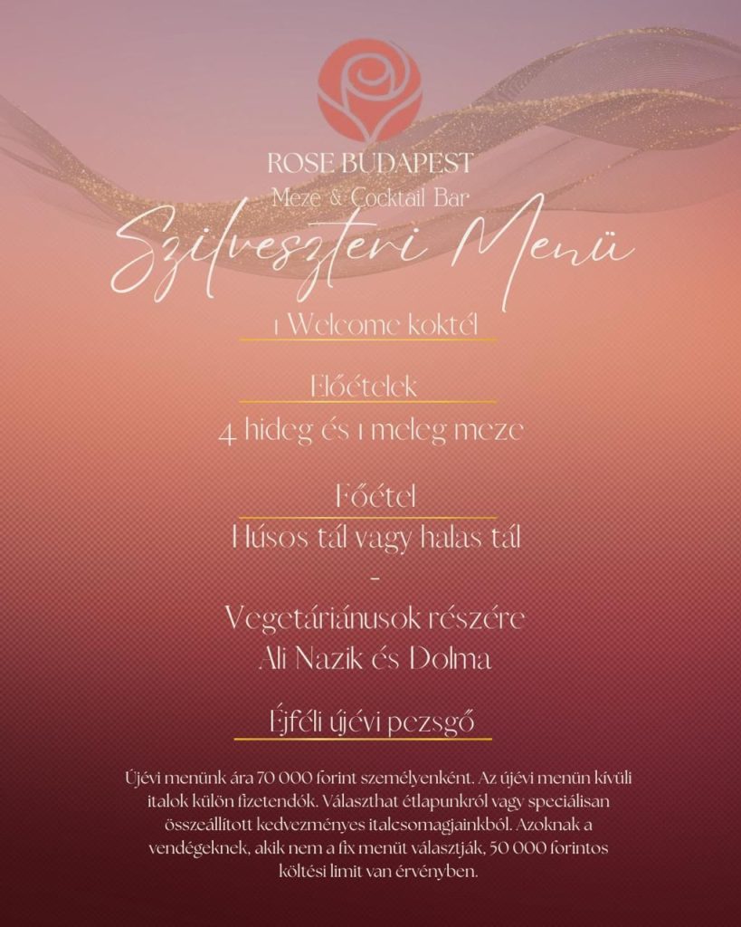 2025 Szilveszteri menü Rose Bar